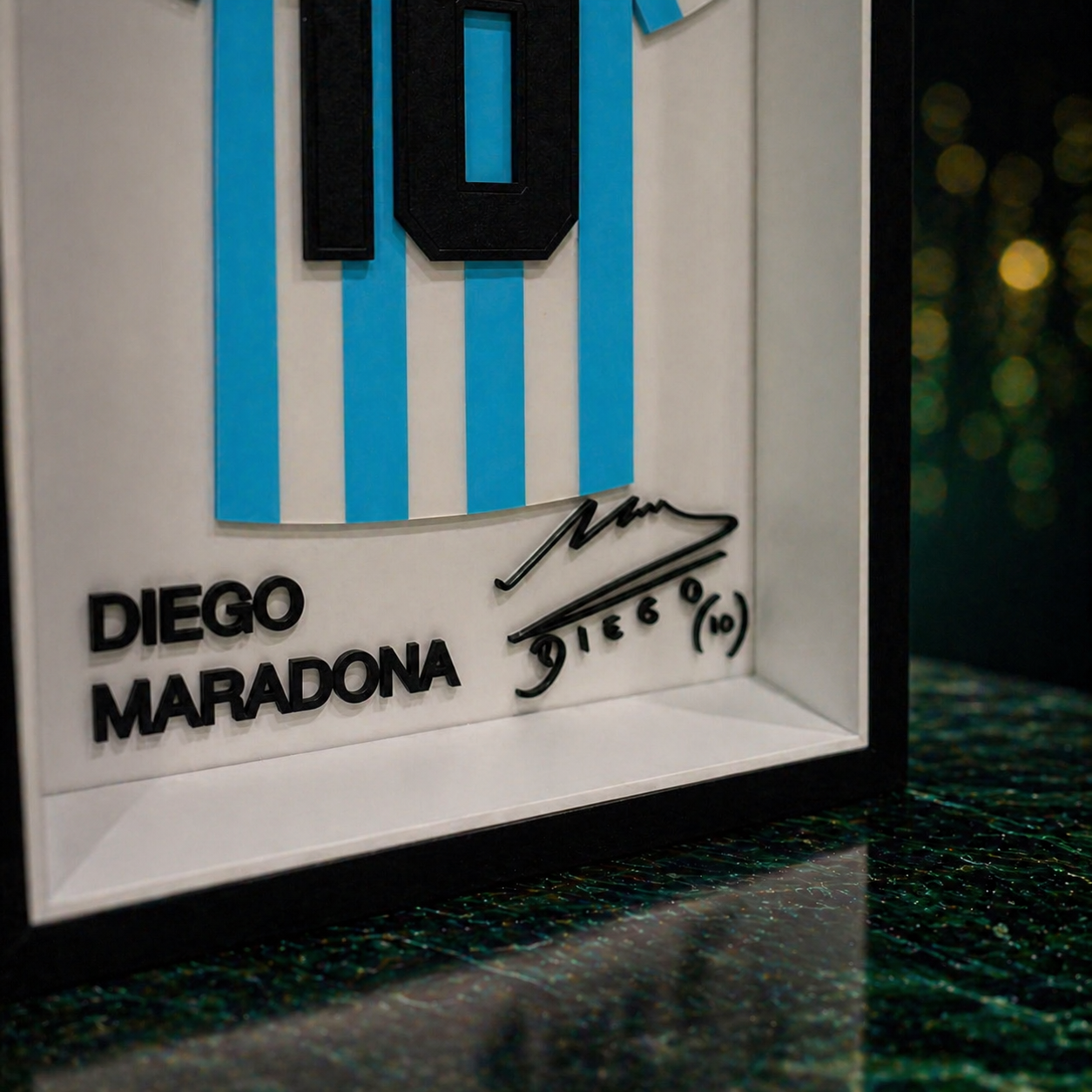 Maillot Encadrée Diego Maradona | Argentina #10 | Décoration 3D Premium