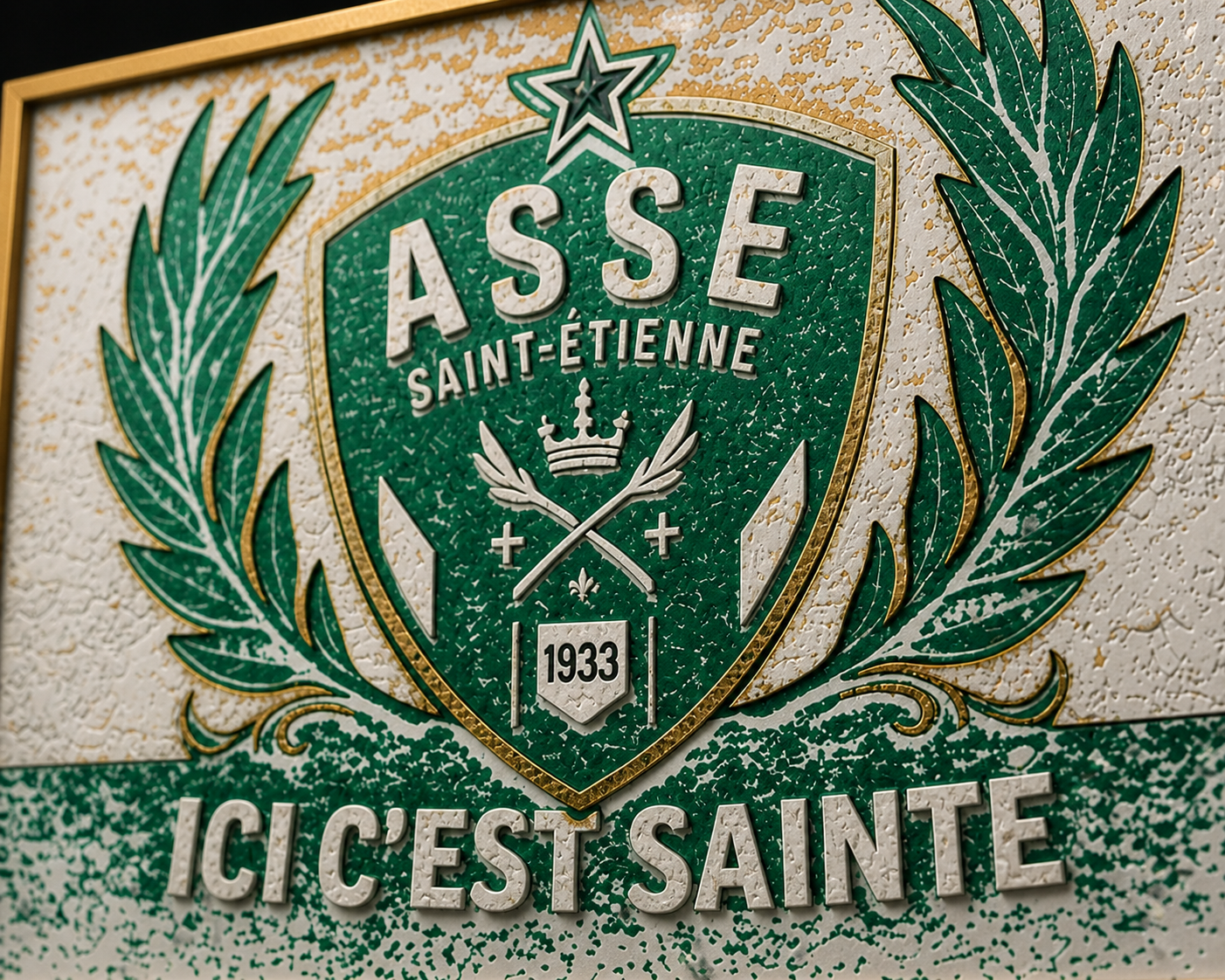 Tableau Décoratif AS Saint-Étienne – Design Premium Ornemental