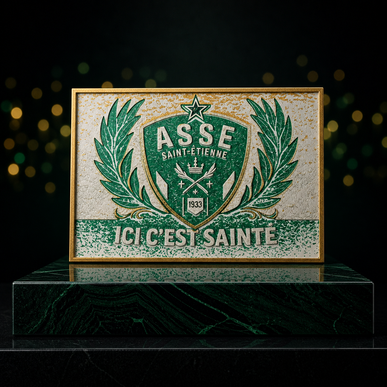 Tableau Décoratif AS Saint-Étienne – Design Premium Ornemental