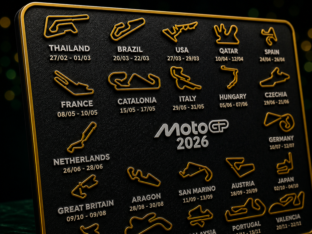 Sculpture Moto GP 2026 Dorée Premium