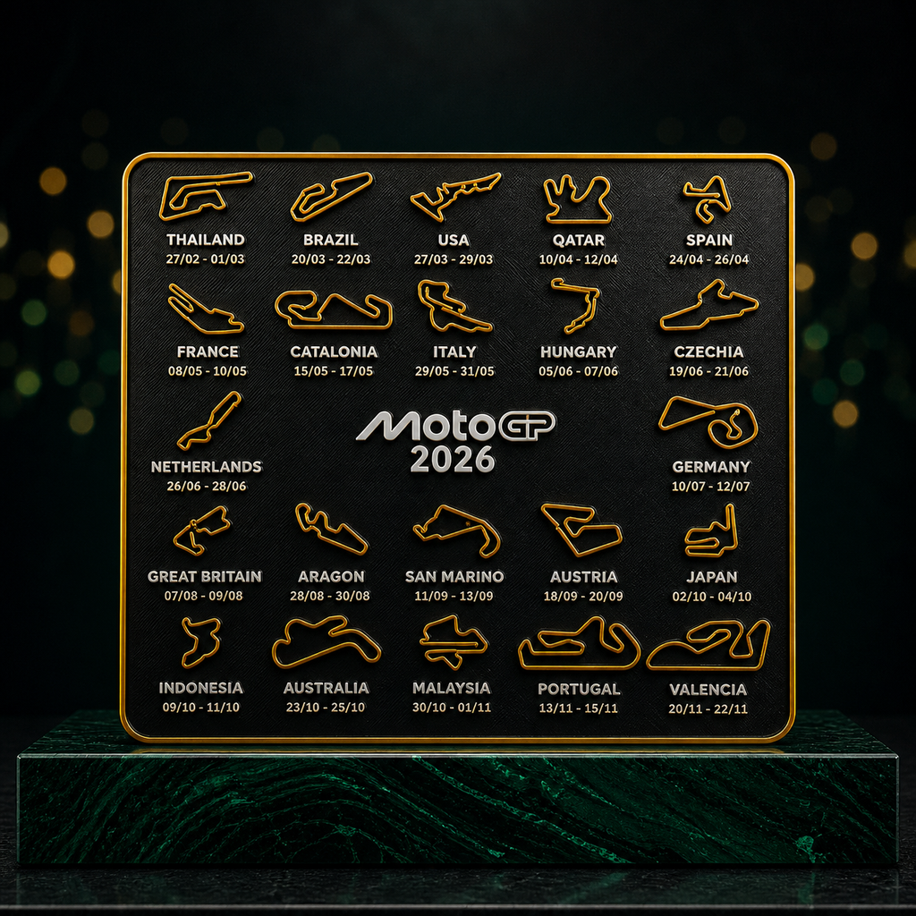 Sculpture Moto GP 2026 Dorée Premium