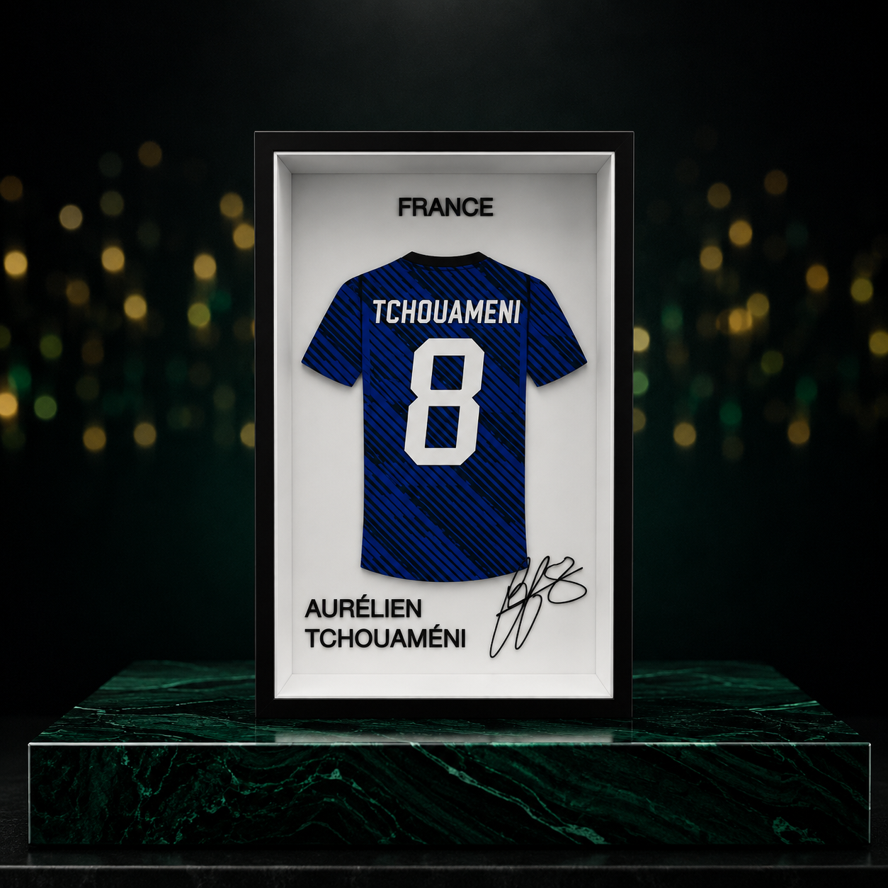 Cadre Maillot Aurélien Tchouaméni France #8 – Décoration Football de Collection