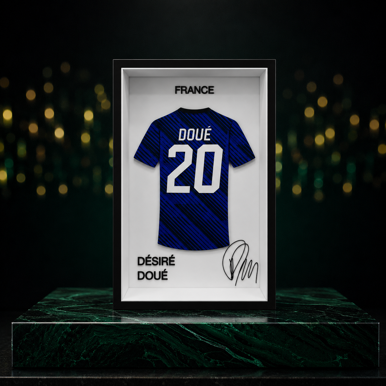 Maillot Désiré Doué France #20 – Cadre Football de Collection