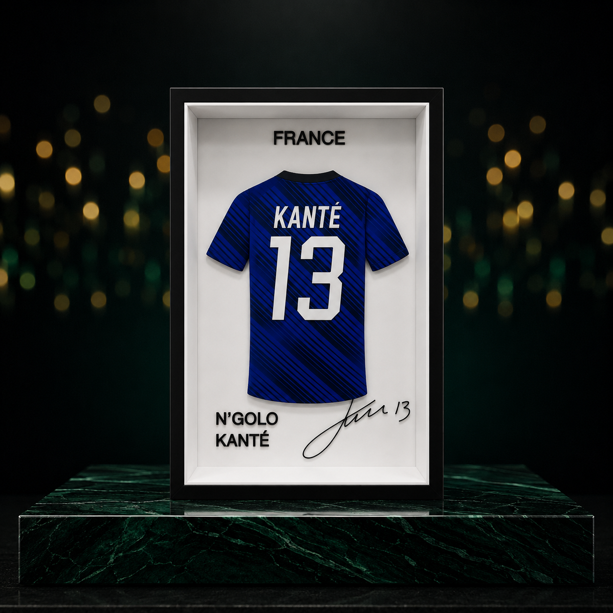 N'Golo Kanté - Équipe de France #13 | Cadre Jersey 3D Premium